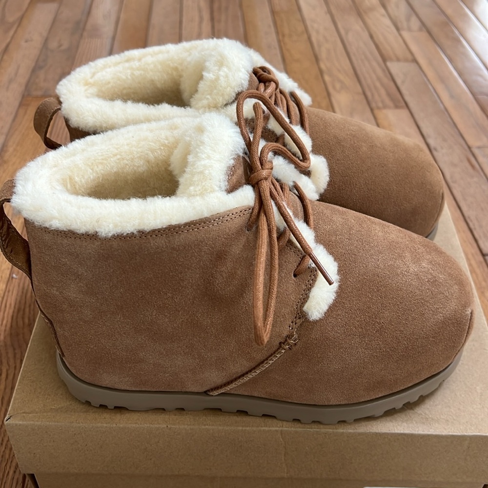 UGG® Pumped Faux Fur Trim Slipper Bootie